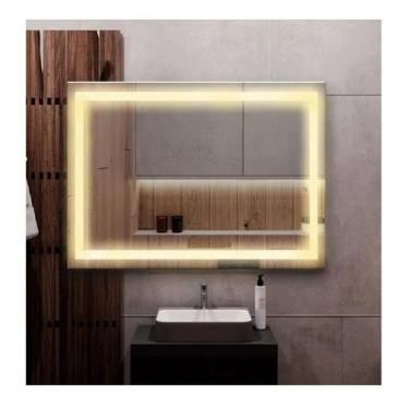 Imagem de Espelho jateado iluminado com led quente 60x80cm - Woodglass