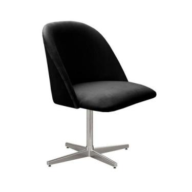 Imagem de Poltrona Gaia Pé Giratório Metal Cadeira Decorativa Sala, Escritório, 