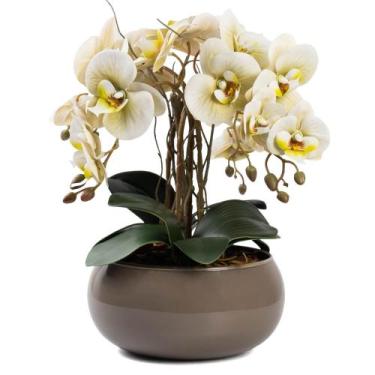 Imagem de Arranjo De Orquídea 4 Hastes Flor Artificial Centro de Mesa Decorativo