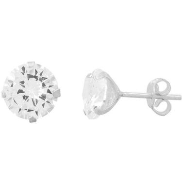 Imagem de Brinco Masculino Redondo 6mm Zircônia Em Prata 925 - DR Joias