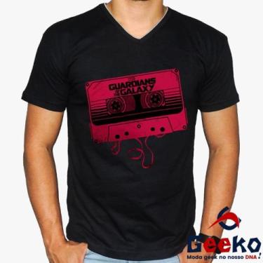 Imagem de Camiseta Guardiões da Galáxia 100% Algodão Geeko, Preto gola v, GG
