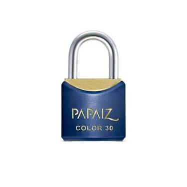 Imagem de Cadeado com Chave 30mm Latão Azul Color Line Papaiz