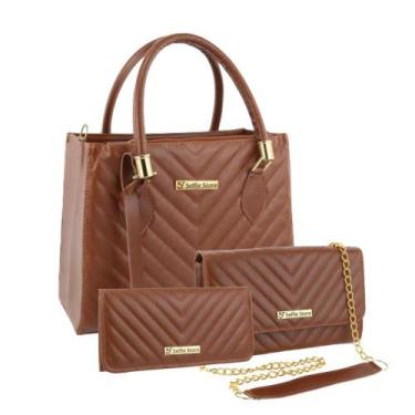 Imagem de Bolsa Feminina Transversal Grande + Bolsa Flap + Carteira - Selfie Sto