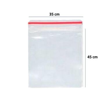 Imagem de Saquinho Plástico Transparente Fecho Zip 35x45 50 Unidades - DVT 