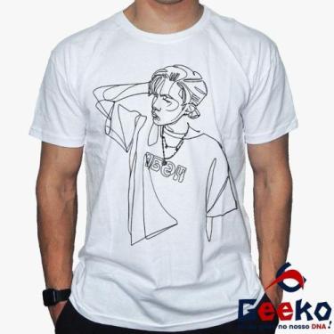 Imagem de Camiseta J-Hope 100% Algodão BTS K-pop Geeko, Branco gola careca, GG