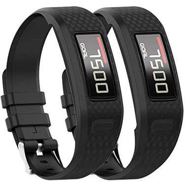 Imagem de Pulseira QGHXO para Garmin Vivofit 1 / Vivofit2, pulseira de relógio de substituição de silicone macio para Garmin Vivofit 1 / Garmin Vivofit 2 Activity Tracker, pequena, grande, dez cores, Z: 2PCS Black, Small