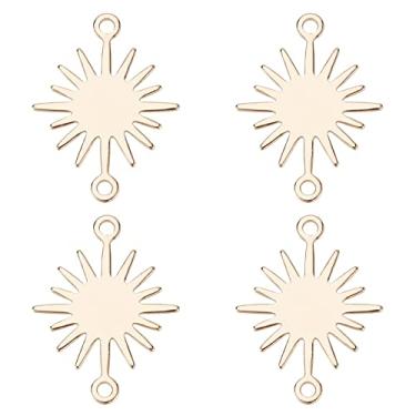 Imagem de Beebeecraft 1 caixa, 40 peças, berloques de sol, banhado a ouro 14K, latão banhado a sol, ligações, enfeites de enfeite para artesanato DIY, pulseiras, colares, brincos