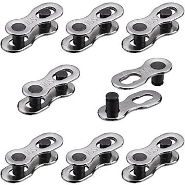 Imagem de Hotop 8 pares de elos de bicicleta faltando para 6, 7, 8, 9, corrente de 10 velocidades, prata, reutilizável, 10 Speed