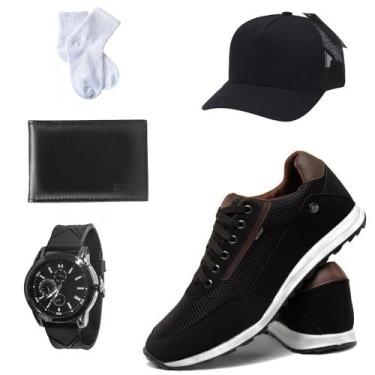 Imagem de Kit Tenis Sapatenis Casual  Jogging  Confortavel +Acessorios - REF, Pr