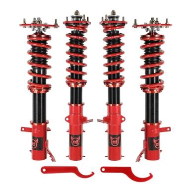 Imagem de EVIL ENERGY Coilovers compatíveis com Toyota Corolla 1987-2002 E90 E100 E110 AE92 AE101, kit de abaixamento de bobinas ajustáveis de altura ajustável, kit de suspensão de bobinas de tubo duplo,