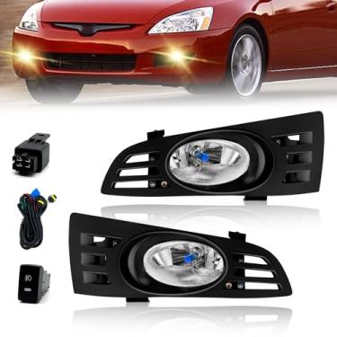 Imagem de Shocklight Conjunto de faróis de neblina para Honda Accord 2003 2004 2005 2005 Coupe de 2 portas dianteiras faróis de neblina com lente transparente e chicote de fiação