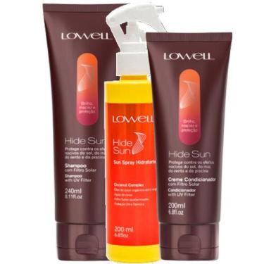 Imagem de Kit Lowell Hide Sun Shampoo 240ml + Condicionador 200ml + Spray Hidrat