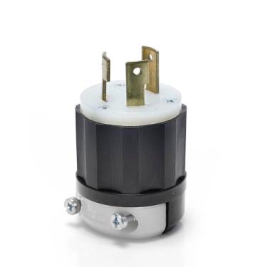 Imagem de Leviton 2691 30 Amp, 600 Volts 3 fases, NEMA L13-30P, 3P, 3W, plugue de bloqueio, nível industrial, sem aterramento - preto-branco