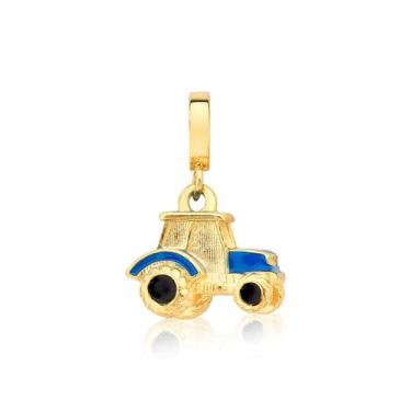 Imagem de Berloque Trator Esmaltado Revestido em Ouro - VL Accessoires, Azul