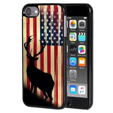 Imagem de Capa para iPod Touch 6, capa protetora Vobber Slim antiarranhões para iPod Touch 6, cervo com bandeira americana