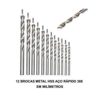 Imagem de KIT 12 Brocas De Aço Rápido HSS 2 A 12mm Para Metais Completo - FERTAK