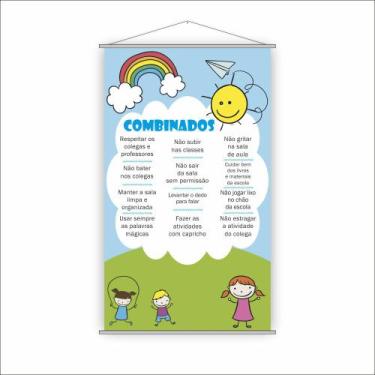 Imagem de Banner Escolar Pedagógico - Combinadinhos 120x65cm - PlimShop