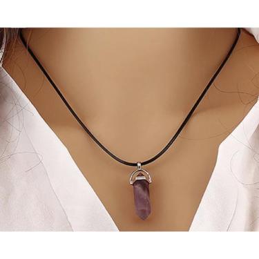 Imagem de Colar de pedra ponteia ametista - atelie da lou