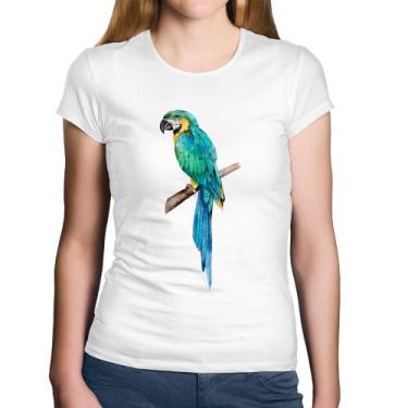 Imagem de Baby Look Algodão Arara Azul - Foca na Moda, Branco, P