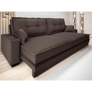 Imagem de Sofá Palermo 2,00m Retrátil e Reclinável Velosuede Chocolate - NETSOFA