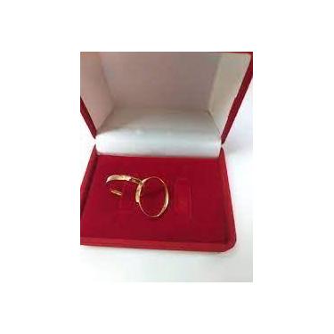 Imagem de Par Alianças Casal Ouro 18 K  Casamento Namoro Tradicional Mamoro Comp
