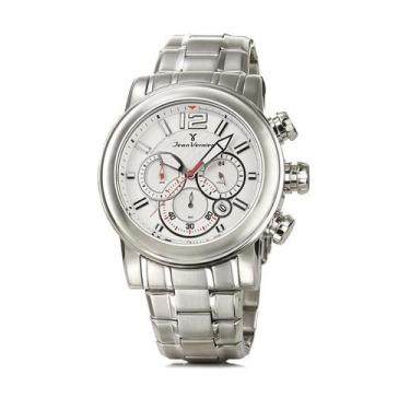 Imagem de Relógio Pulso Jean Vernier Masculino Aço Cronografo Jv00198