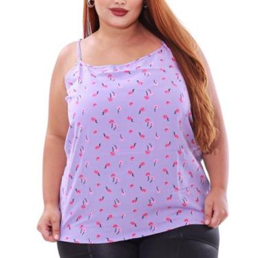Imagem de Blusa Regata Básica Plus Size Viscose Estampa Floral - LE JULIE, G1, L