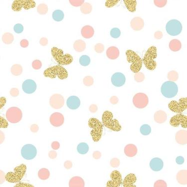 Imagem de Papel De Parede Baby Bolinhas E Borboletas -3,00x0,50m - DEKAL DECOR