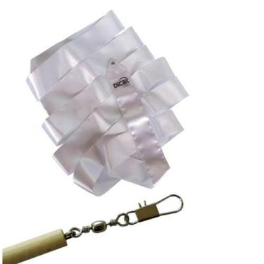 Imagem de Kit Baby Estilete Madeira Com Fita Cetim 4M Dicat Sports, Branco
