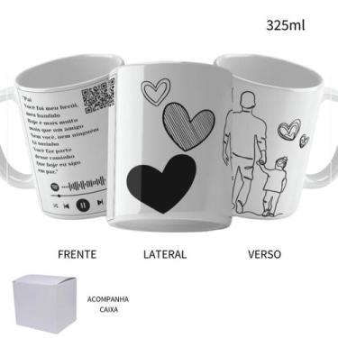 Imagem de Caneca 325ml Dia Dos Pais - Música Pai Fábio Jr QR Code - LARANJA E MI