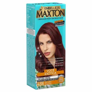 Imagem de Kit Prático Tintura Creme Maxton 4.66 Vermelho Borgonha - Embelleze
