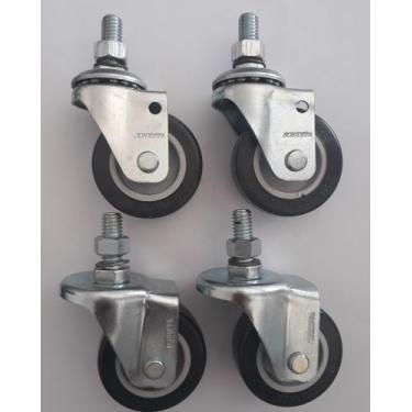 Imagem de Rodizio para carrinhos e  móveis roda pvc kit glae 210 e flae até 120 