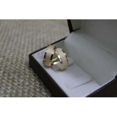 Imagem de Par de Aliança 7mm ouro 18 k - Excepcional Joias, Femi 23, masc26