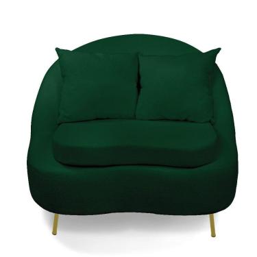 Imagem de Poltrona Decorativa Orgânica Pé Ferro Dou Zaya Bouclê C05 Verde