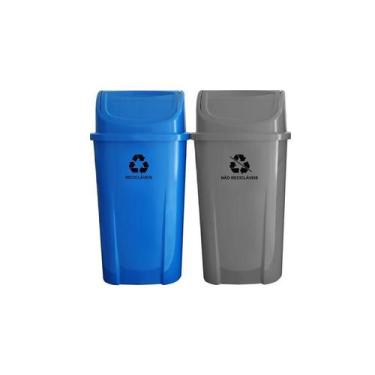 Imagem de Lixeira 60,0L Coleta Seletiva Basculante C2 - Larplas