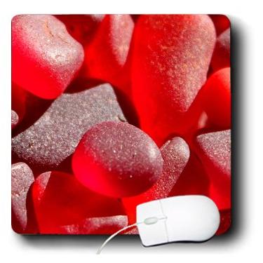 Imagem de 3dRose Mouse pad LLC 20 x 20 x 0,25 polegadas, vidro vermelho do mar (mp_107328_1)