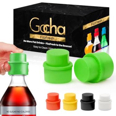 Imagem de Gocha | 2 peças de rolha de garrafa de refrigerante a vácuo | Protetor de Fizz de silicone | Preservador de carbonatação para refrigerantes e bebidas | Tampa de garrafa universal à prova de vazamento
