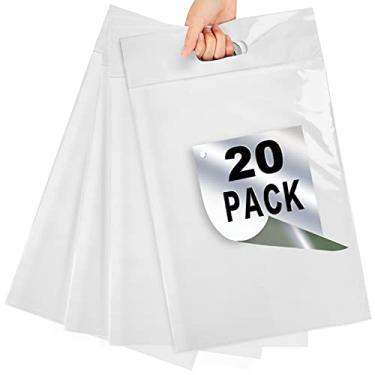 Imagem de Envelopes de poliéster 28 x 38 cm, envelopes de embalagem, sacos de plástico para roupas/pequenas empresas, bolsas de roupas para envio, pacote com 20, branco
