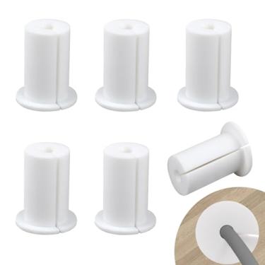 Imagem de HEYLEAYAR Kit de roteamento de cabos Starlink para orifício de parede de 2,5 cm, 6 peças de ilhós de parede de silicone para passagem de cabo Ethernet Starlink, acessórios de roteamento de cabos