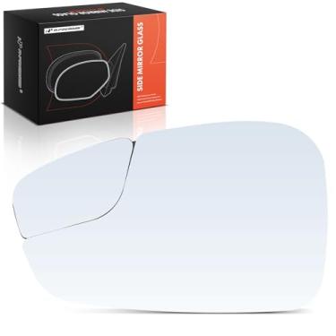 Imagem de A-Premium Vidro espelhado não aquecido do lado esquerdo do motorista com placa de suporte - compatível com Ford Fiesta 2011-2019 - Espelho plano de vista lateral externa com vidro Spotter