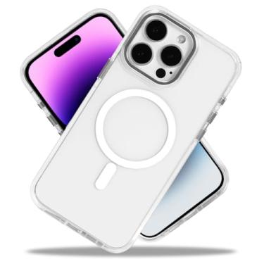 Imagem de ZHEGAILIAN Capa para iPhone 16 Pro Max, compatível com MagSafe, proteção de nível militar, cantos à prova de choque, capa magnética para celular para iPhone 16 Pro Max - branco transparente