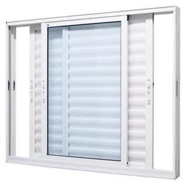 Imagem de Veneziana Sem Grade 3 Folhas Linha 25 - Prover Esquadrias, 100x150, Br