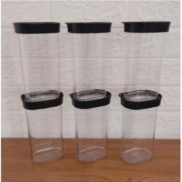 Imagem de Potes Herméticos 500ml Porta Temperos Acrílico Empilhavel - Helsim