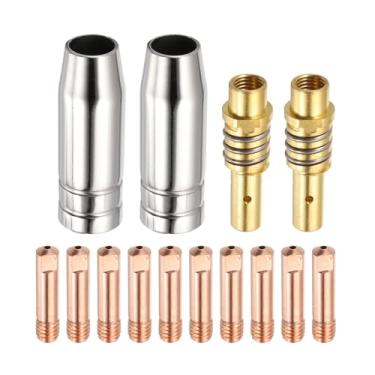 Imagem de HARFINGTON Kit de pistola de solda MIG, 14 peças, difusor de bico de ponta de contato, acessório de substituição de soldador MIG com suporte de conexão para tocha de soldagem MB15 15AK