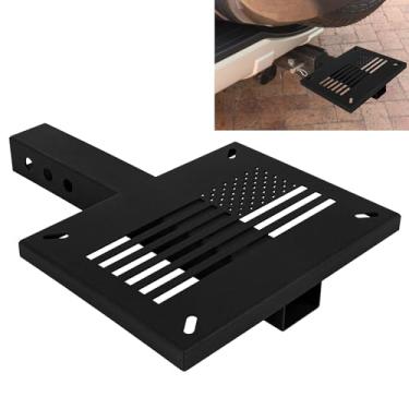 Imagem de KSWLOR Placa de torno de montagem de engate, placa de montagem de guincho de engate resistente, suporte de guincho de engate, placa de montagem universal de guincho de engate de reboque para