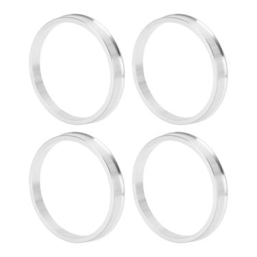 Imagem de INFINAUTO Anéis centralizados no cubo da roda do carro OD 70,6 mm para ID 63,4 mm Eixo central de rodas com absorção de choque Hubrings liga de alumínio tom prateado durável