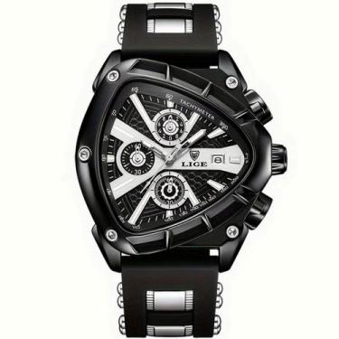 Imagem de Relógio Masculino Design Criativo Triangulo Pulseira de Borracha Imper