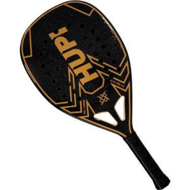 Imagem de Raquete Beach Tennis HUPI Carbon Elite 3K Pro 4.0, Preto, Dourado