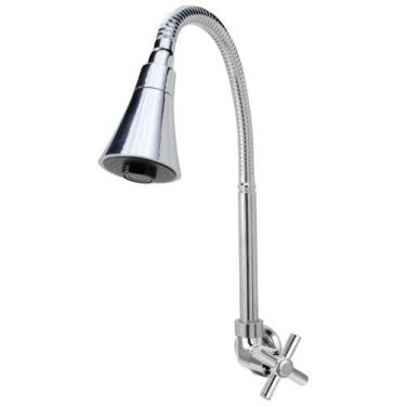 Imagem de Torneira Gourmet Flexível Cozinha Parede Cone Cromada C62 CasaGrande M