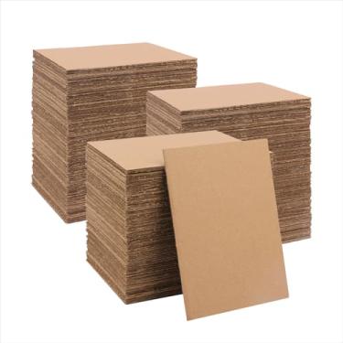 Imagem de IHDYPPEW Pacote Com 300 Folhas De Papelão Ondulado De 5" X 7", Almofadas De Camada De Papelão Plana De 2 Mm De Espessura, Inserções De Embalagem Flexíveis Para Remessa, Mala Direta E Artesanato, Por